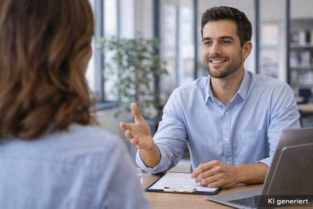 Vorstellungsgespräch im modernen Büro